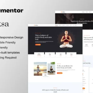 Aksa – Yoga Teacher & Studio Elementor Template Kit