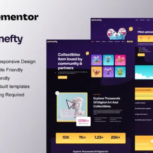 Astronefty – NFT Portfolio Elementor Template Kit